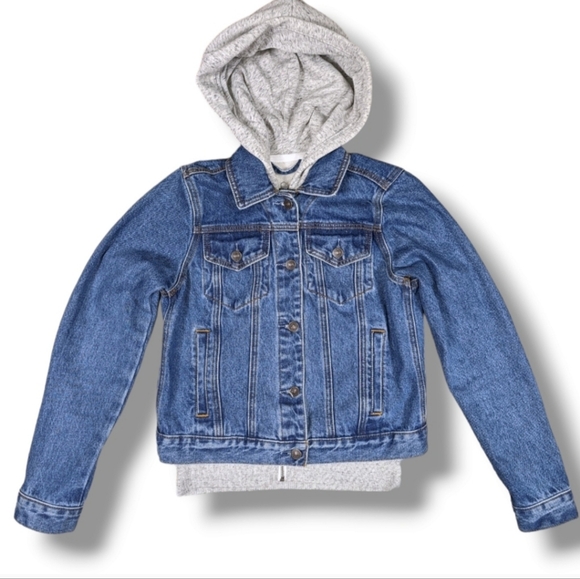 NWT ABERCROMBIE & FITCH DENIM JACKET HOODIE - Picture 1 of 6